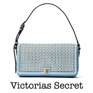 New Victoria's Secret Light Blue Baguette Leather Shoulder Bag